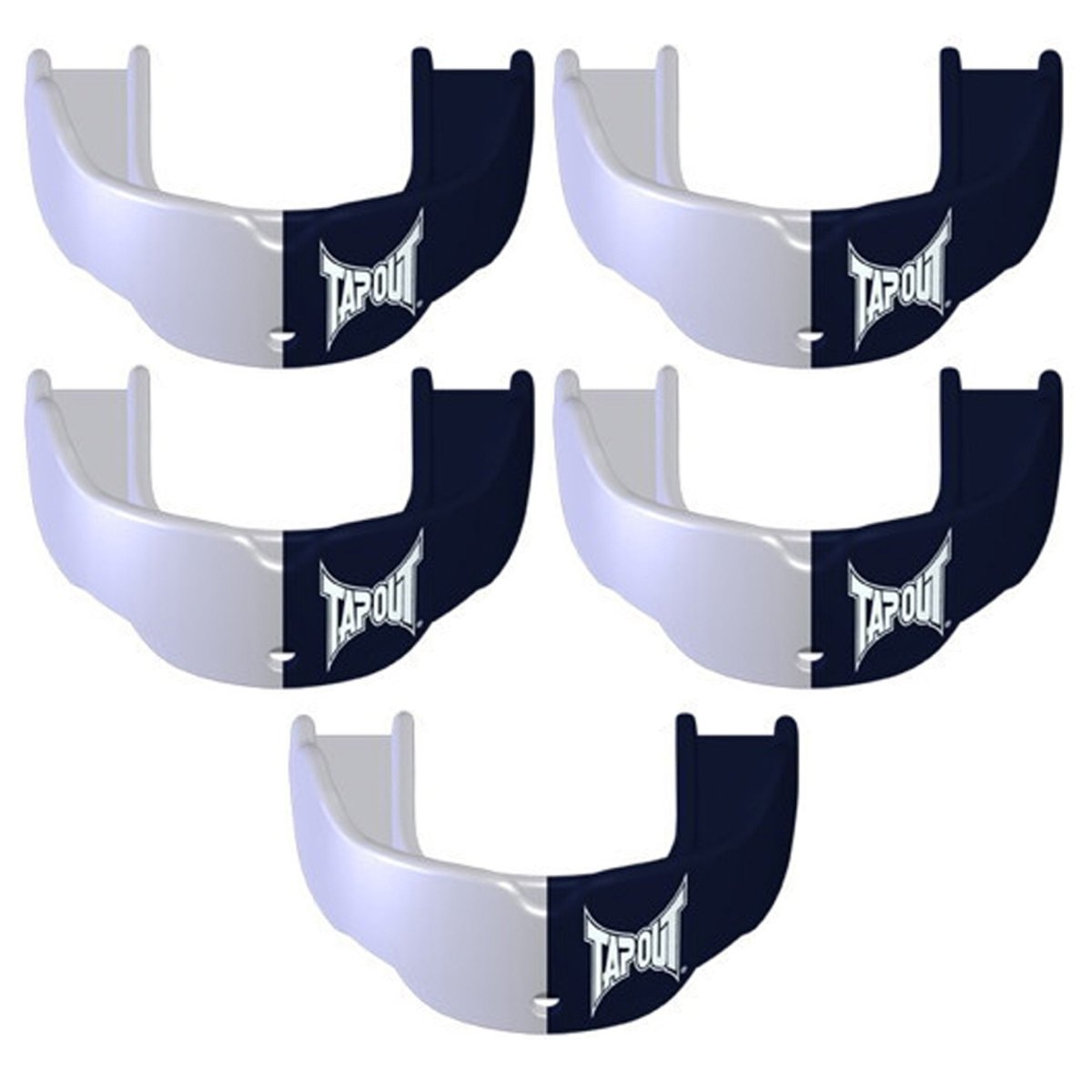 Tapout Adult Protective Sports Mouthguard with Strap 5 - Pack - Navy/White - Forza Sports