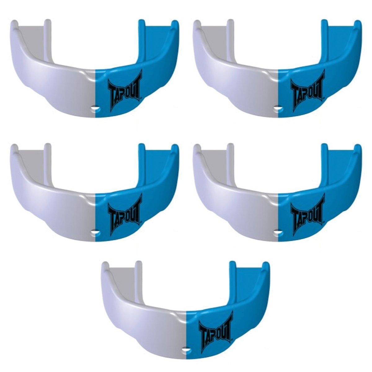 Tapout Youth Protective Sports Mouthguard with Strap 5 - Pack - Columbia Blue/White - Forza Sports
