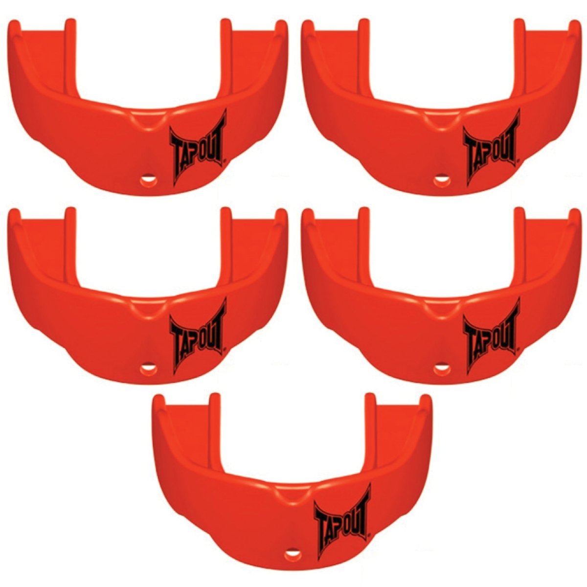 Tapout Adult Protective Sports Mouthguard with Strap 5 - Pack - Neon Orange - Forza Sports
