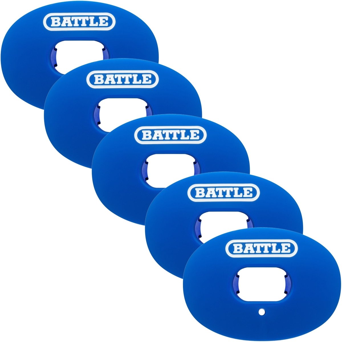 Battle Sports Oxygen Lip Protector Mouthguard with Thick Strap 5 - Pack - Blue - Forza Sports
