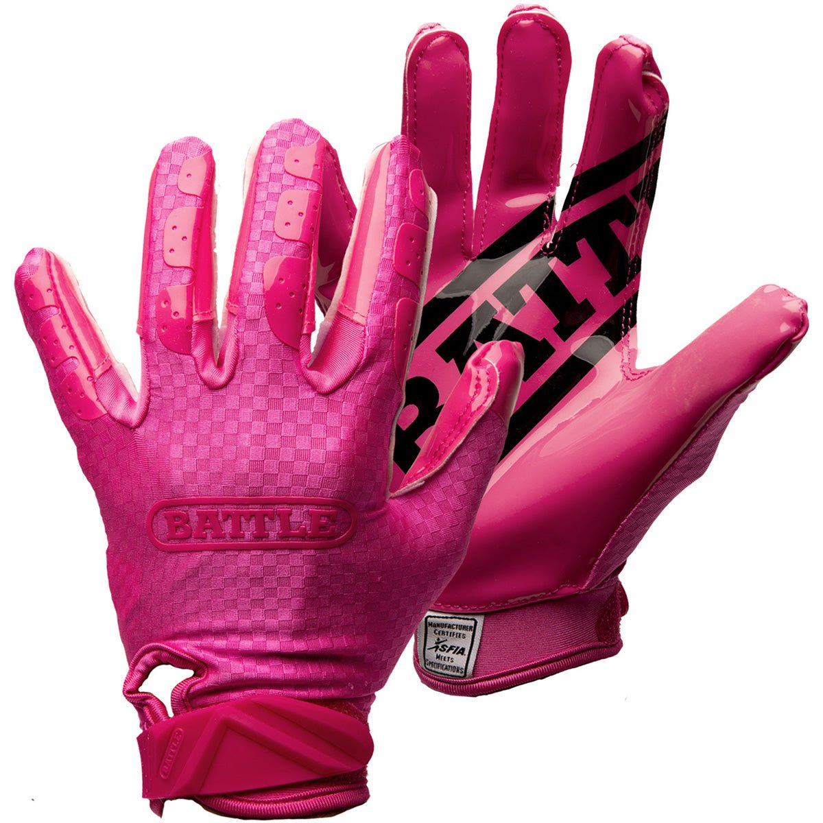 Battle Sports Youth TripleThreat UltraTack Football Gloves - Pink - Forza Sports