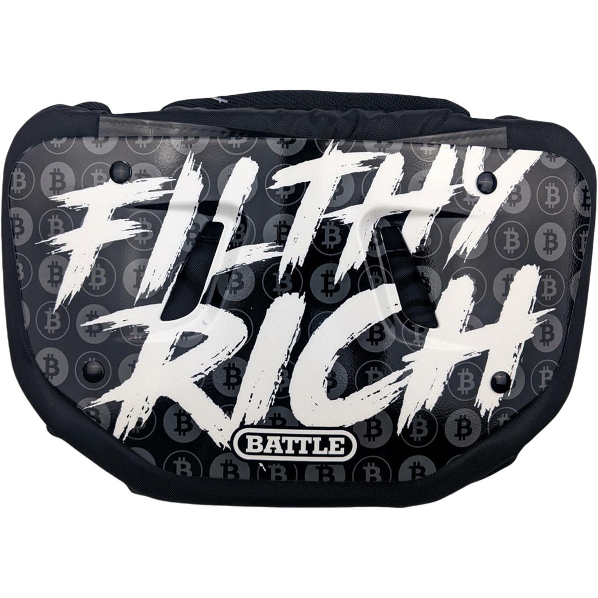 Battle Sports Filthy Rich Chrome Football Back Plate - Black/White - Forza Sports
