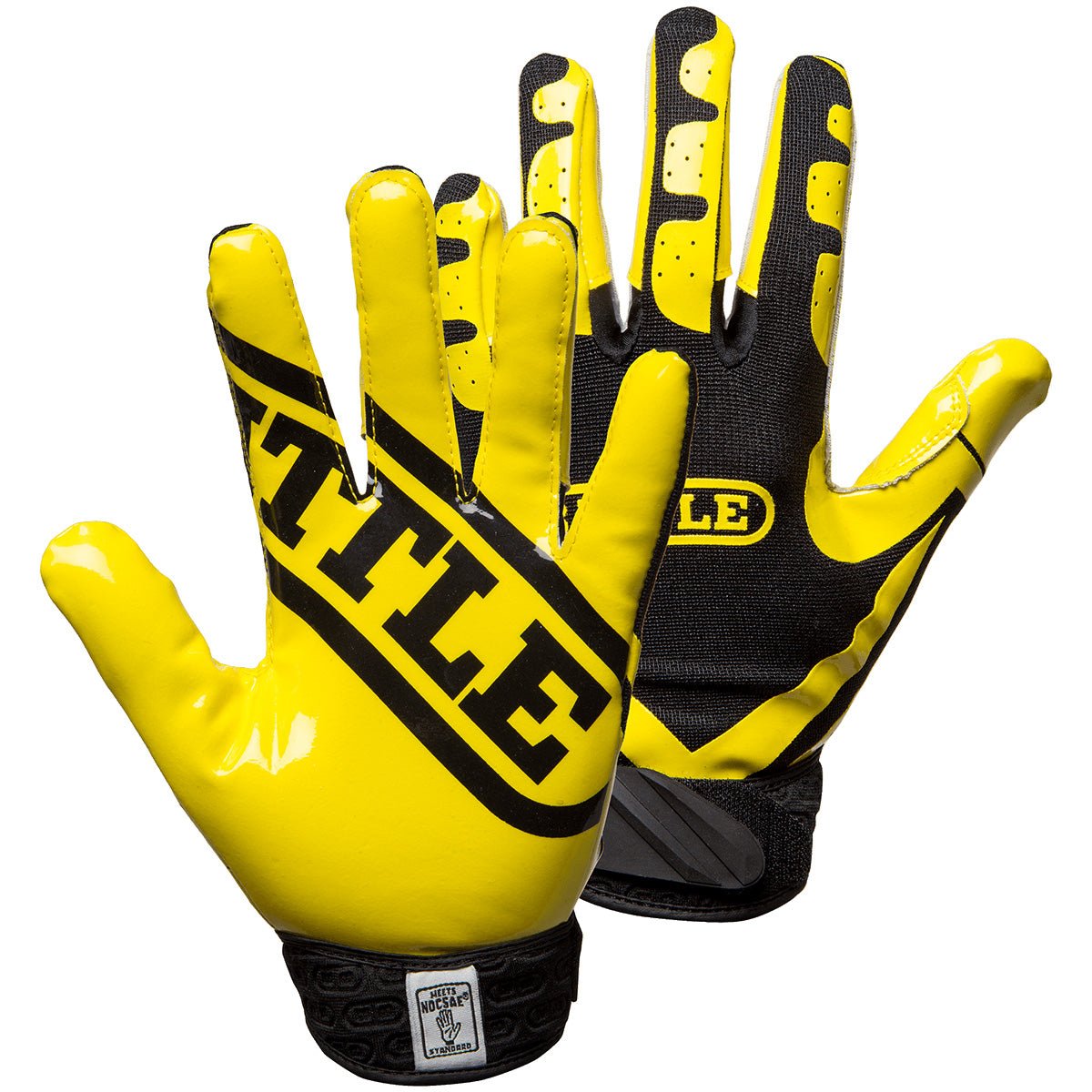 Battle Sports Receivers Ultra-Stick Football Gloves - Neon Yellow/Black - Forza Sports