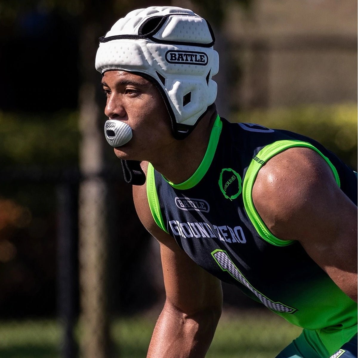 Battle Sports Carbon Chrome Oxygen Lip Protector Mouthguard with Strap - Forza Sports