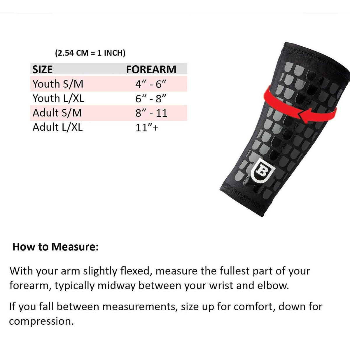 Battle Sports Ultra - Stick Football Forearm Sleeve - Black - Forza Sports