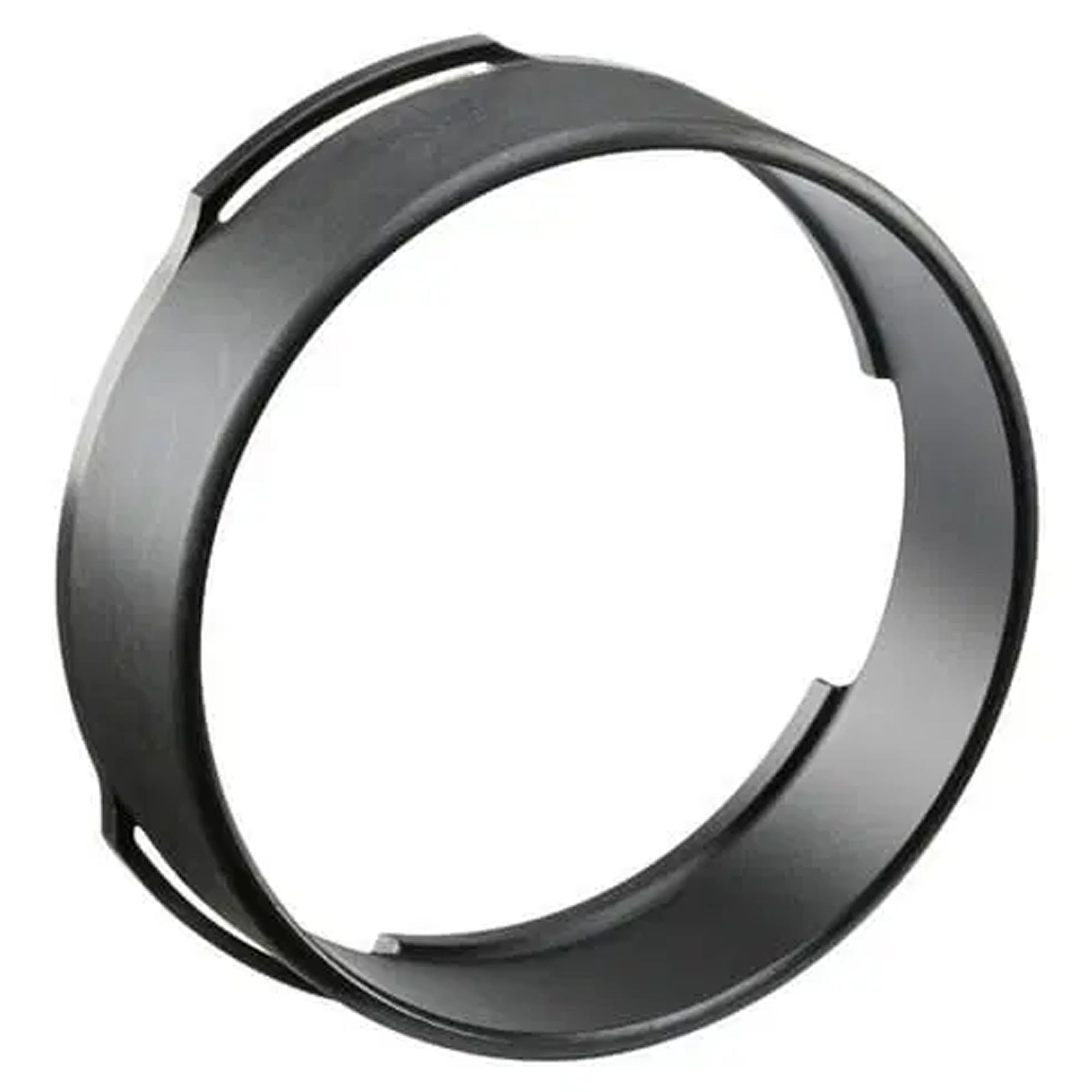 Black metal ring on a white background