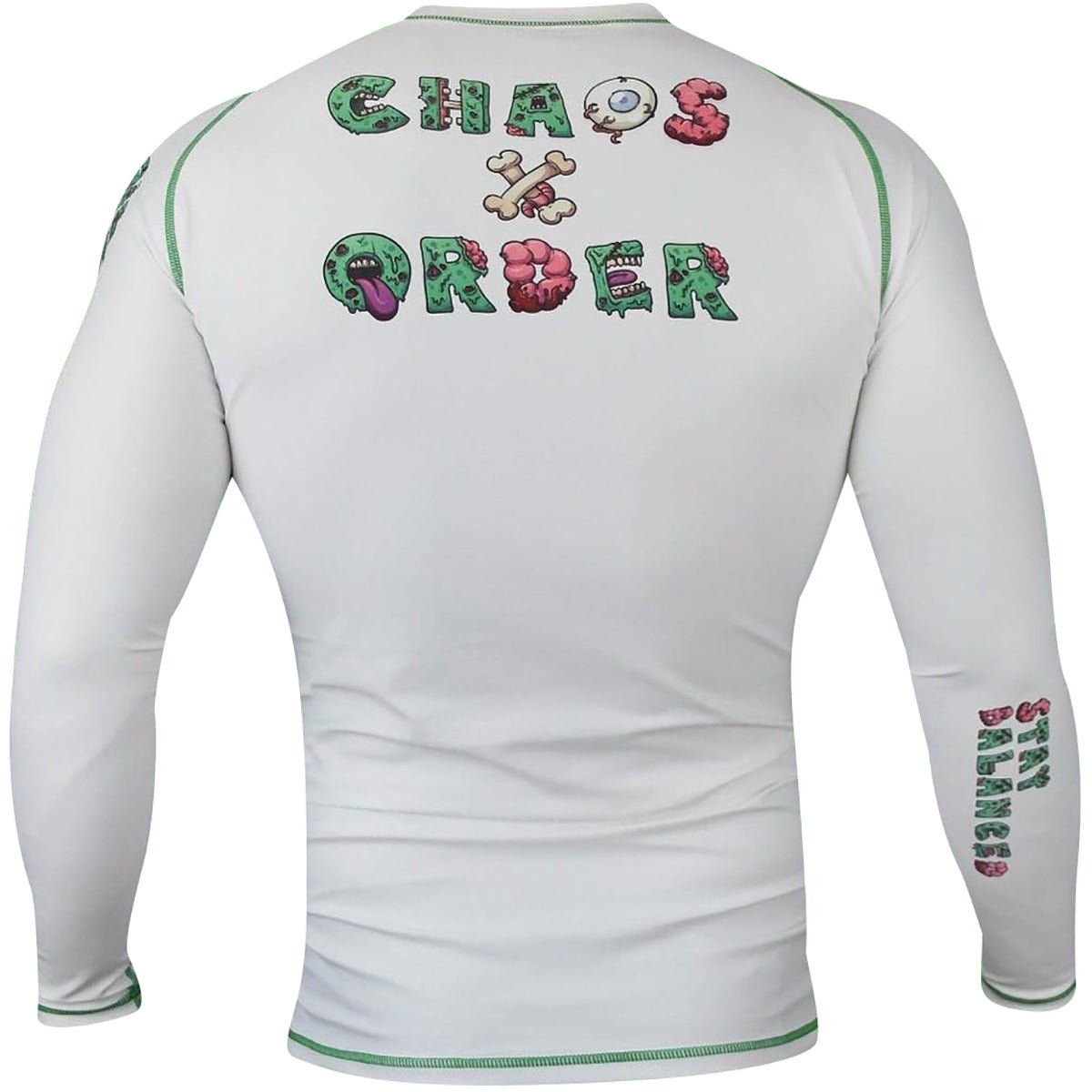 Chaos and Order Z - Series Premium Long Sleeve Jiu - Jitsu Rashguard - White - Forza Sports