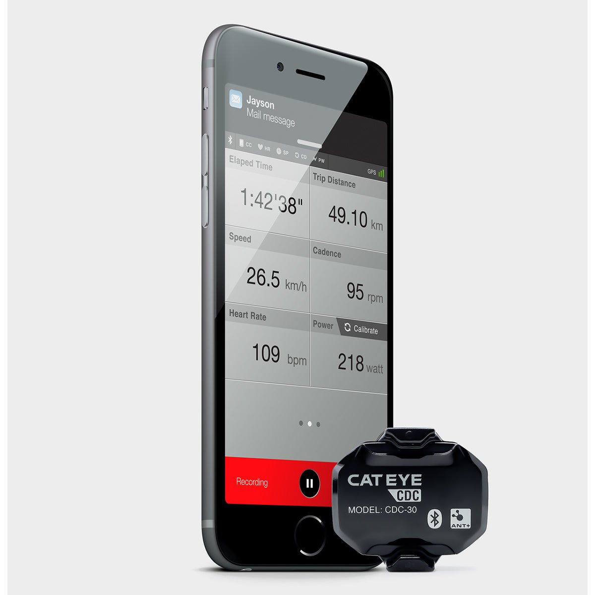 CatEye CDC - 30 Bluetooth and ANT+ Magnetless Cadence Sensor - Black - Forza Sports