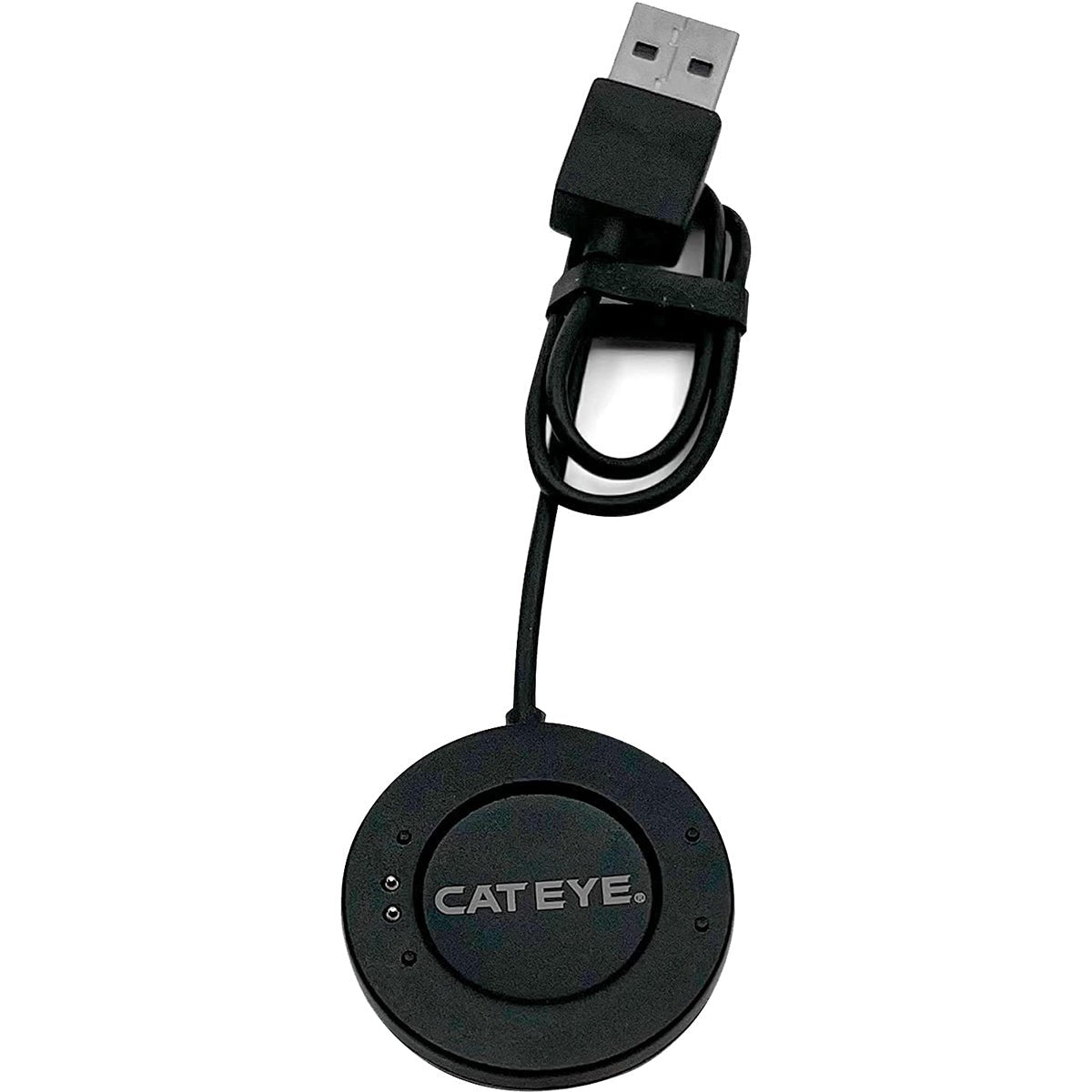 Cateye USB device heart rate sensor with cable on a white background