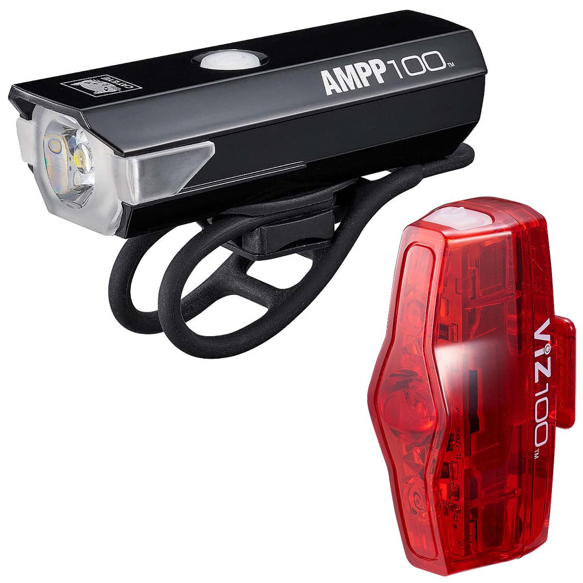 CatEye Headlight and Rear Light Combo Kit - AMPP100/ViZ100 - Forza Sports