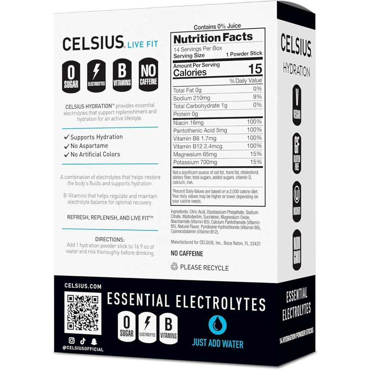 Celsius Hydration Sugar Free Electrolyte Drink Mix 2 Pack - Forza Sports