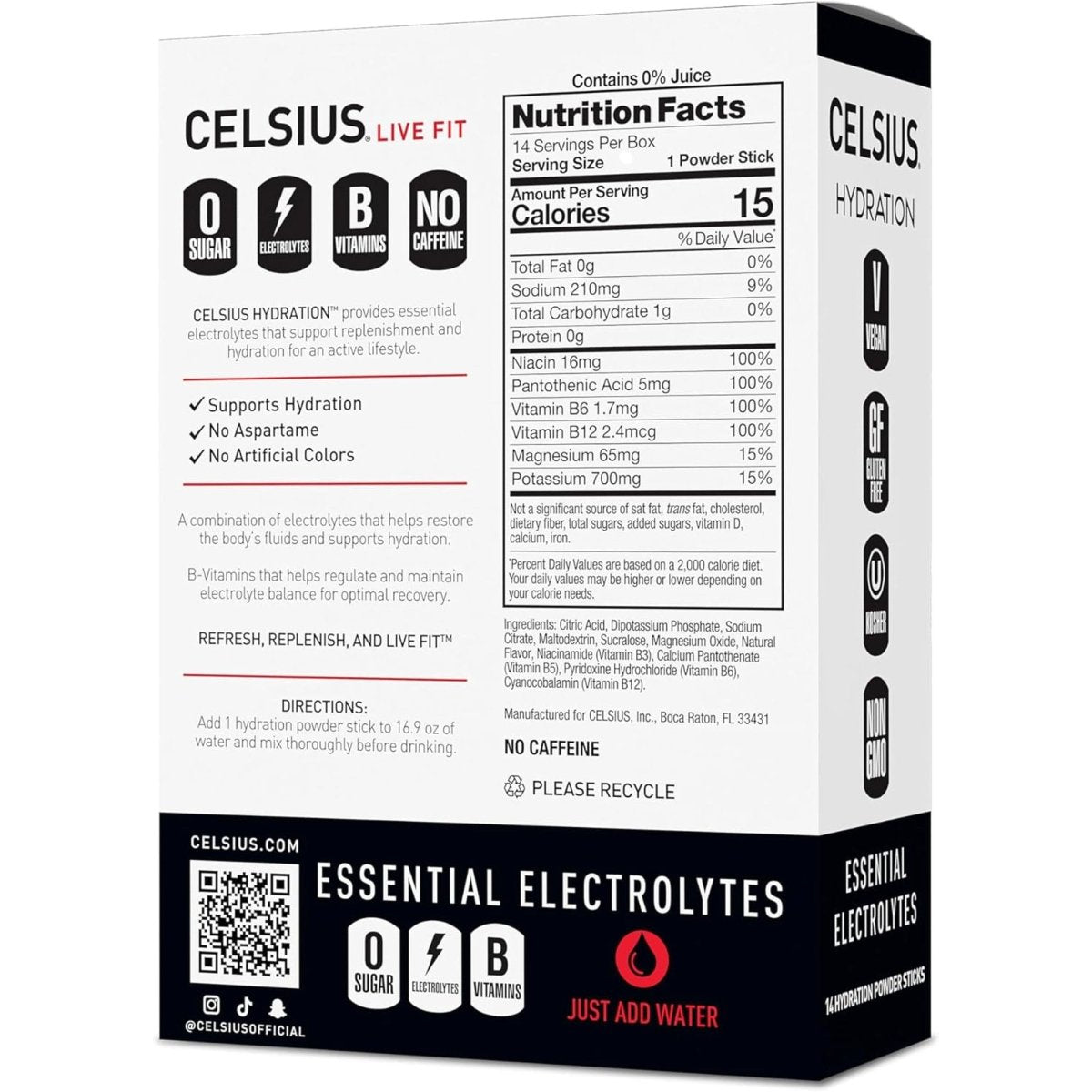 Celsius Hydration Sugar Free Electrolyte Drink Mix 6 Pack - Forza Sports