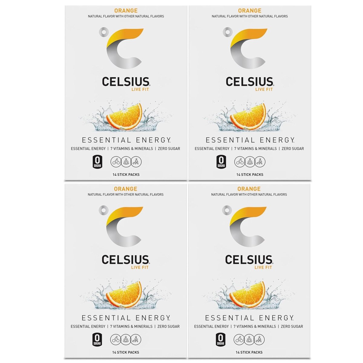 Celsius On - The - Go Zero Sugar Powder Stick Drink Mix 4 Pack - Forza Sports