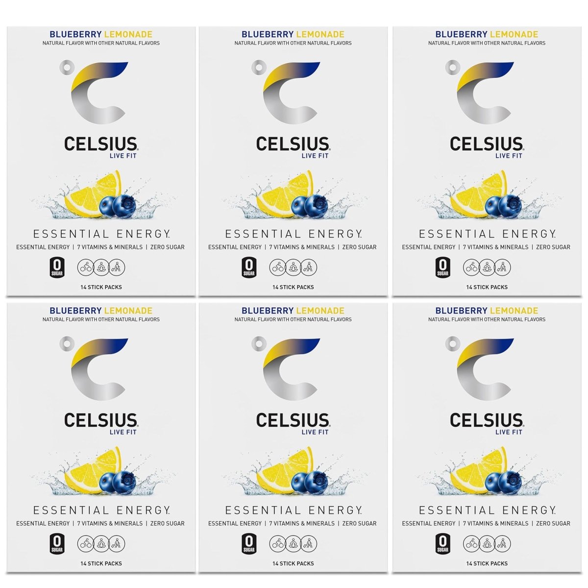 Celsius On - The - Go Zero Sugar Powder Stick Drink Mix 6 Pack - Forza Sports