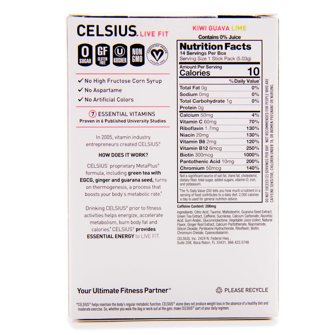 Celsius On - The - Go Zero Sugar Powder Stick Drink Mix 4 Pack - Forza Sports