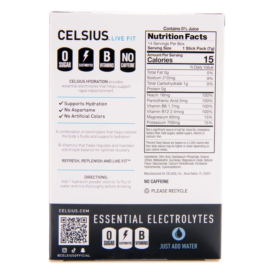 Celsius Hydration Sugar Free Electrolyte Drink Mix 2 Pack - Forza Sports