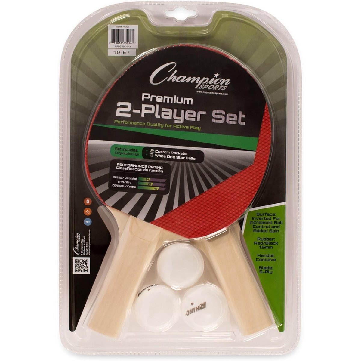 Champion Sports Two Player Table Tennis Set - 2 Paddles, & 3 Balls - Forza Sports
