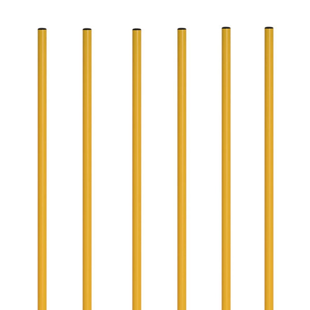 Champion Sports Coaching Sticks With Base - 60"H x 1" OD - Yellow plastic poles - Forza Sports