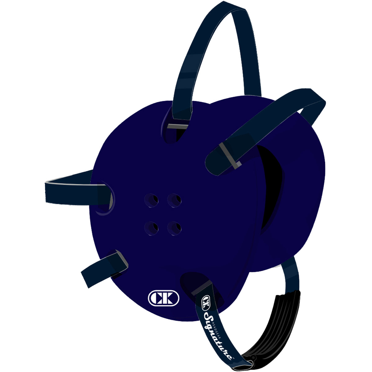 Blue protective gear with straps on a white background