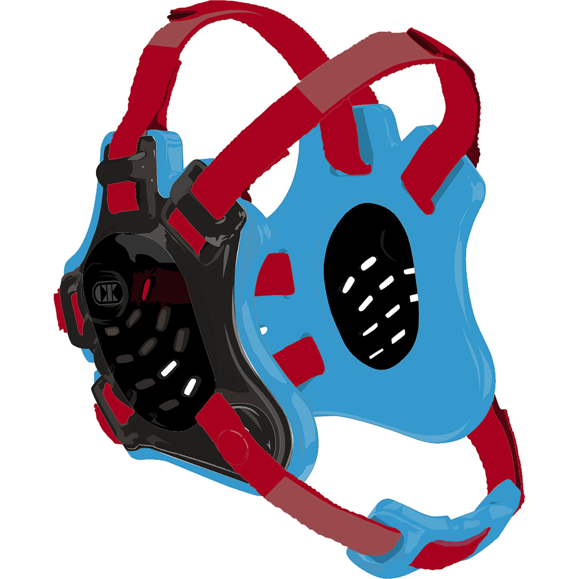 Tornado Wrestling Headgear - Black/Columbia Blue/Cardinal