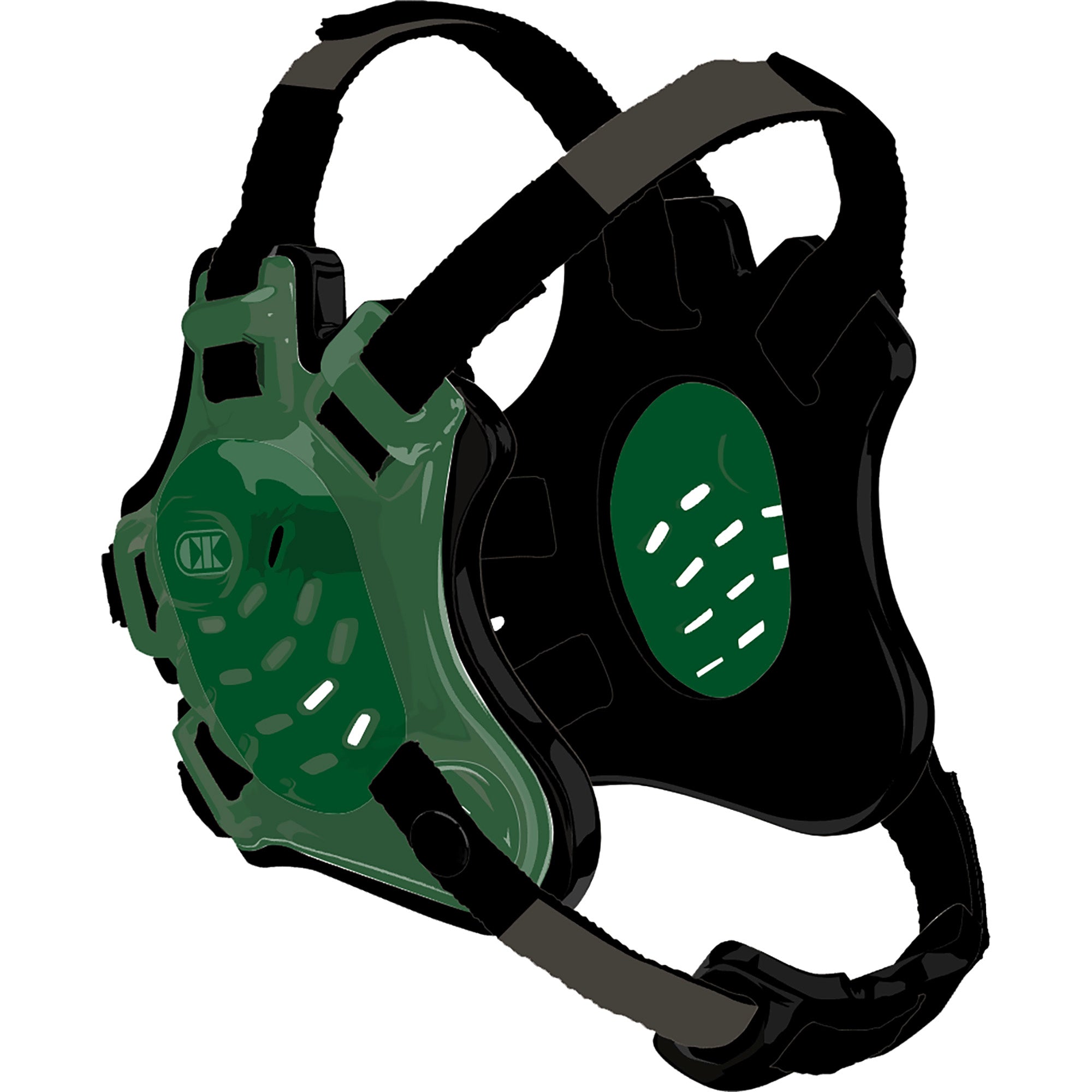 Black/Black/Dark Green - Tornado Wrestling Headgear