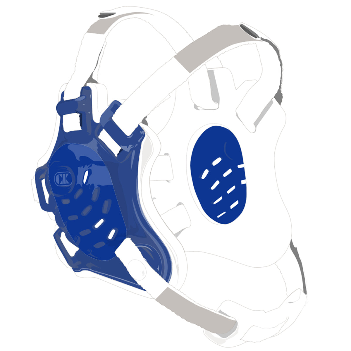 Tornado Wrestling Headgear - Royal Blue/White/White