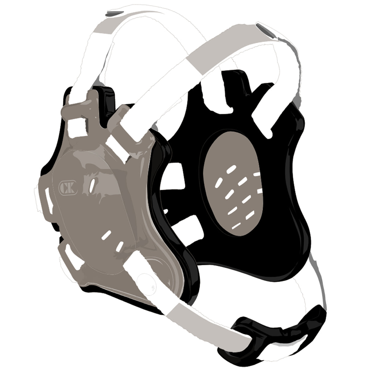 Tornado Wrestling Headgear - Silver/Black/White