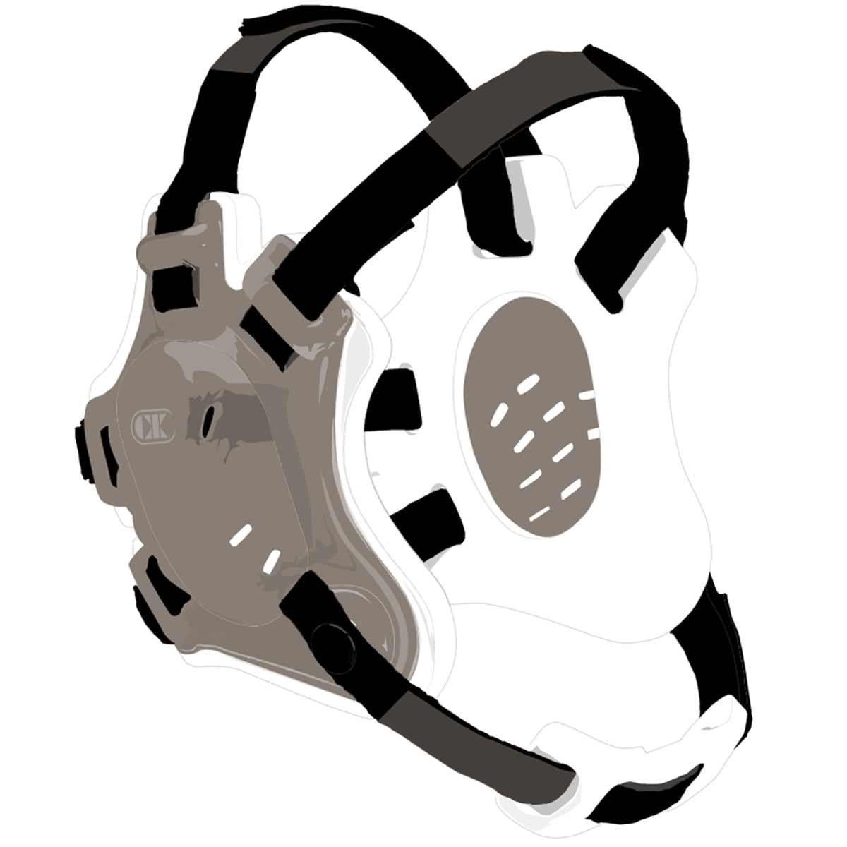 Tornado Wrestling Headgear - Silver/White/Black