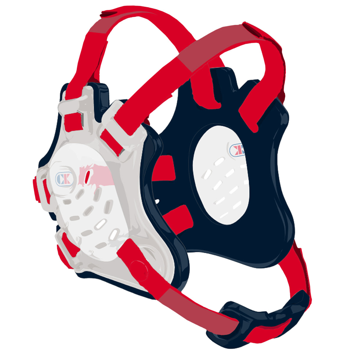 Tornado Wrestling Headgear - Translucent/Navy/Scarlet