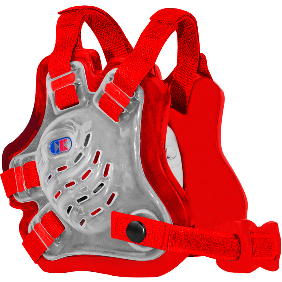 Tornado Wrestling Headgear - Translucent/Scarlet/Scarlet