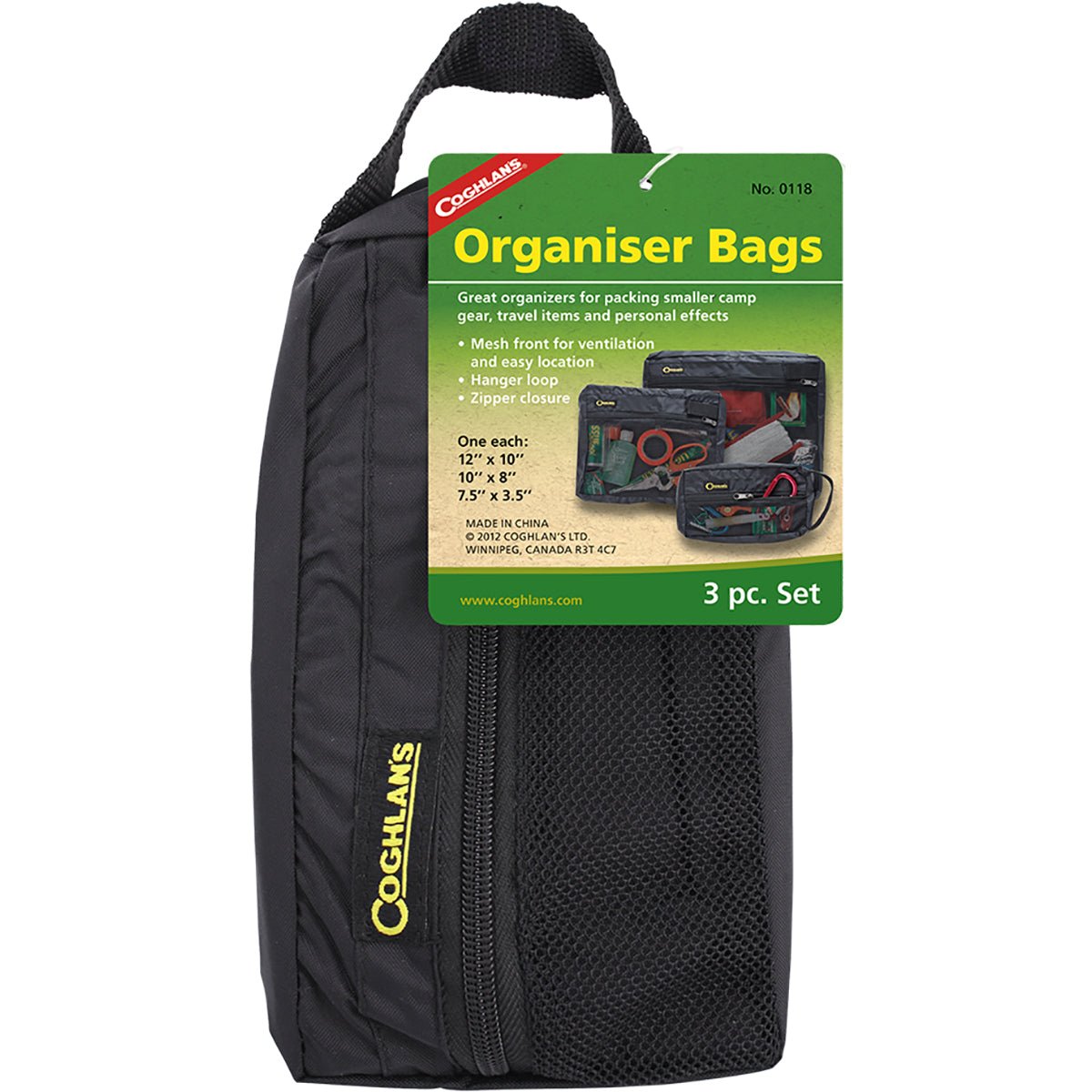 Coghlan's Camping and Travel 3 - Piece Organizer Bag Set - Black - Forza Sports