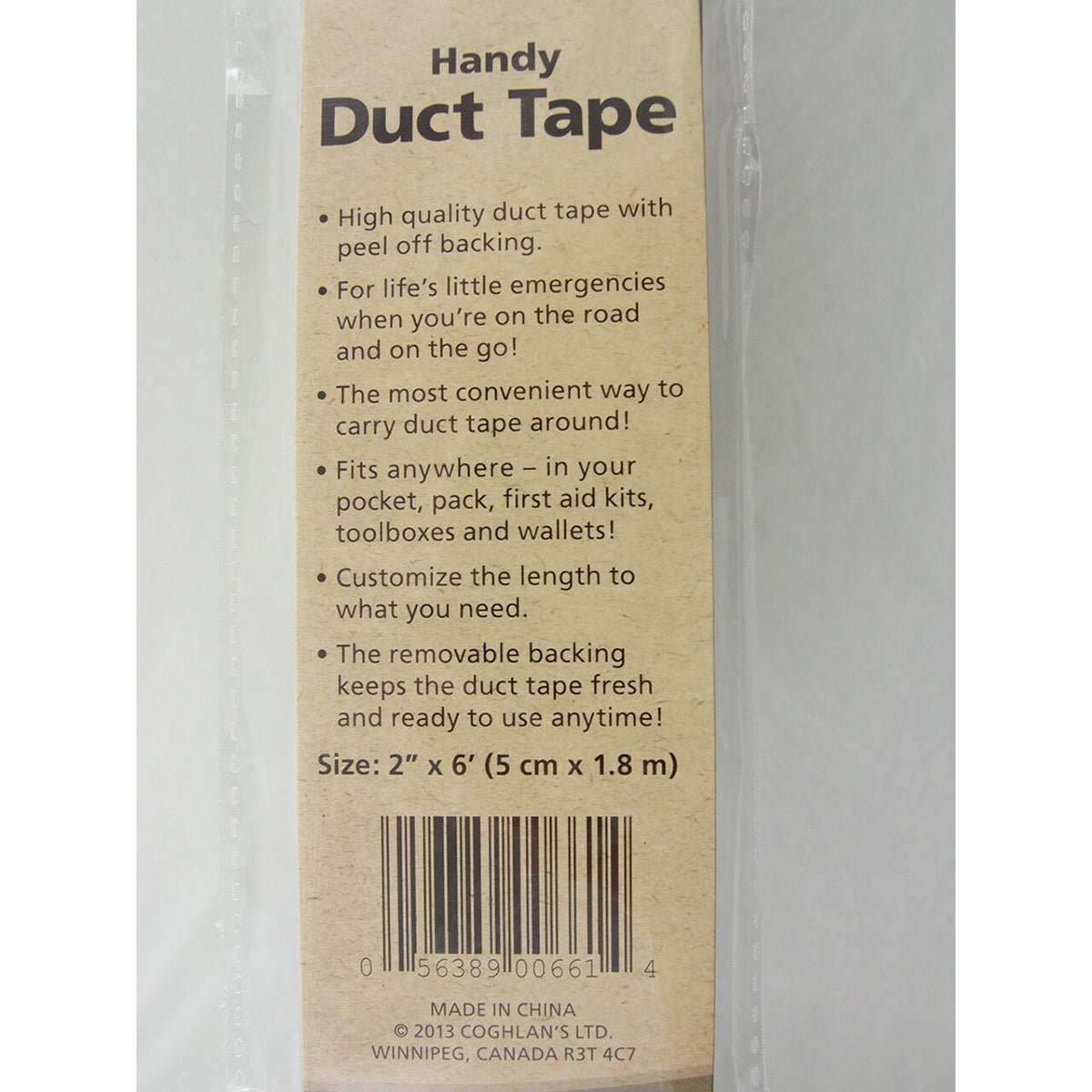 Coghlan's Handy Duct Tape 6' Convenient Pocket Size w/ Peel-Off Back Quick Fix - Forza Sports