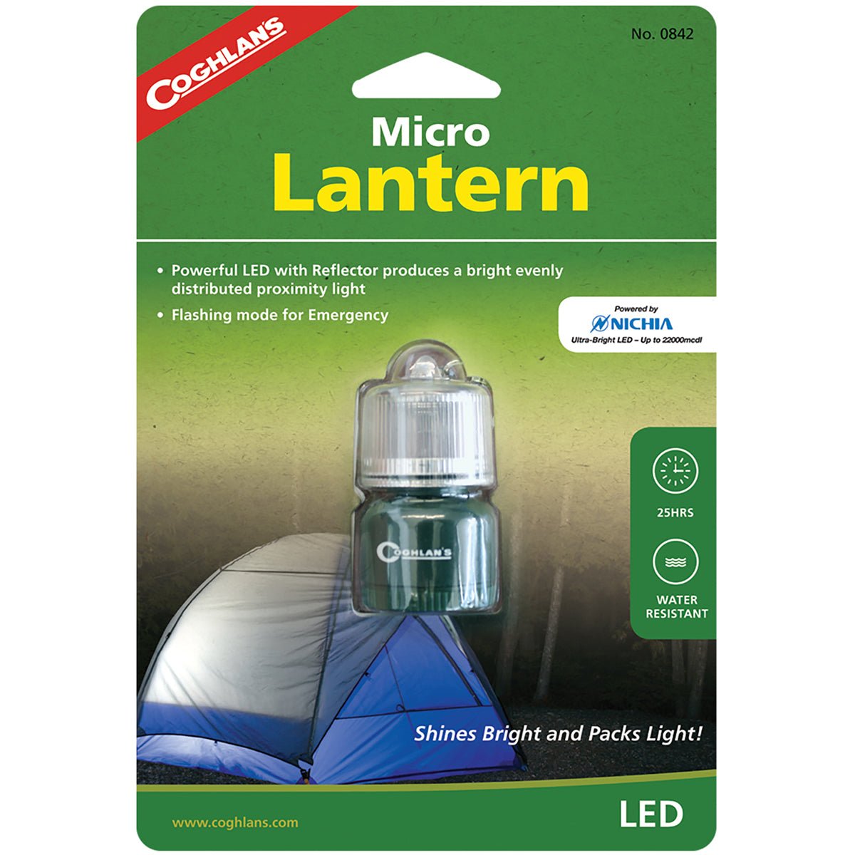 Coghlan's Micro Lantern Water Resistant Mini Tent LED Light Keychain Lamp w/Clip - Forza Sports