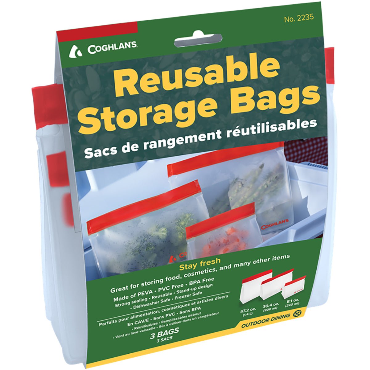 Coghlan's Reusable Storage Bags 3 - Pack - Red - Forza Sports