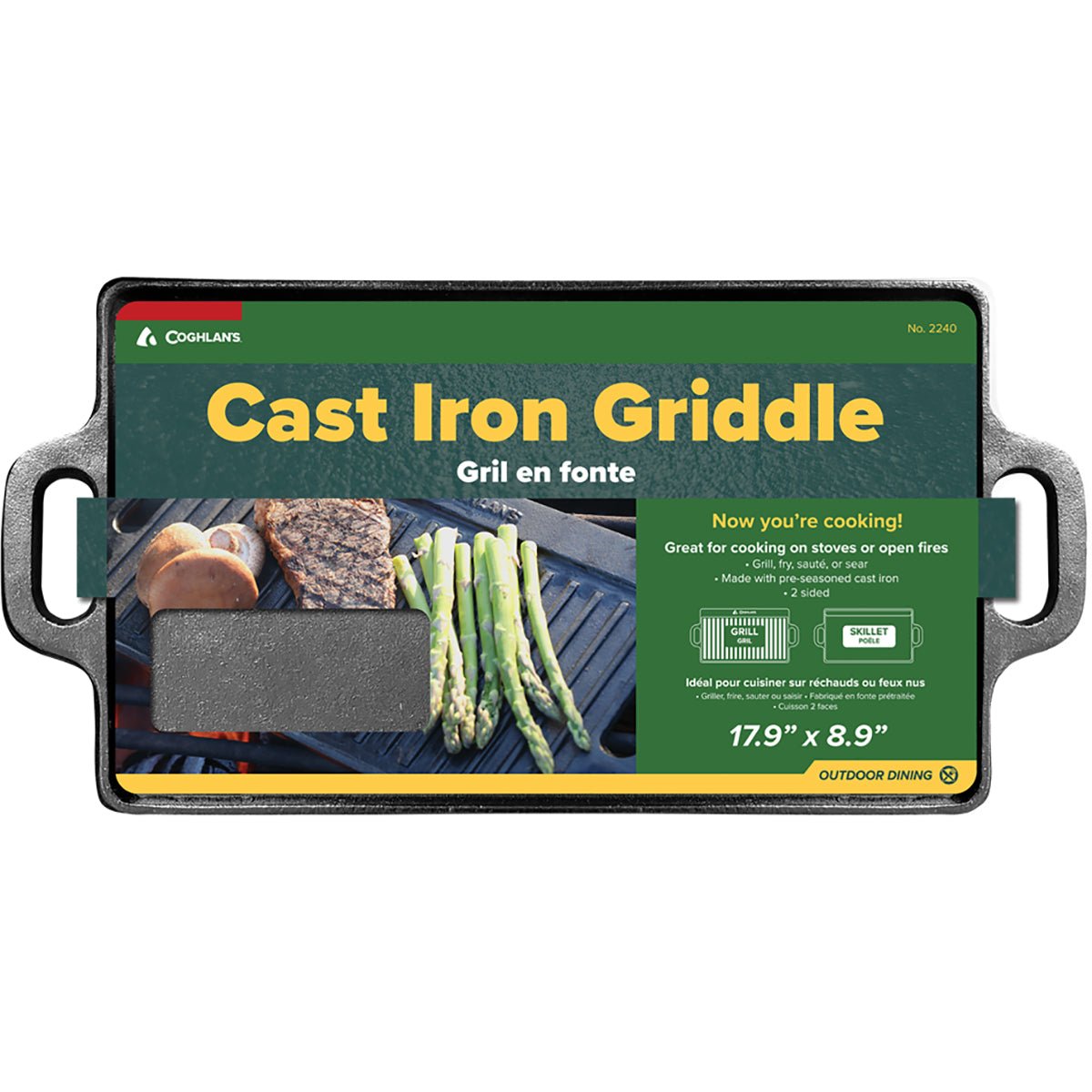 Coghlan's Camping Cast Iron Griddle - Black - Forza Sports