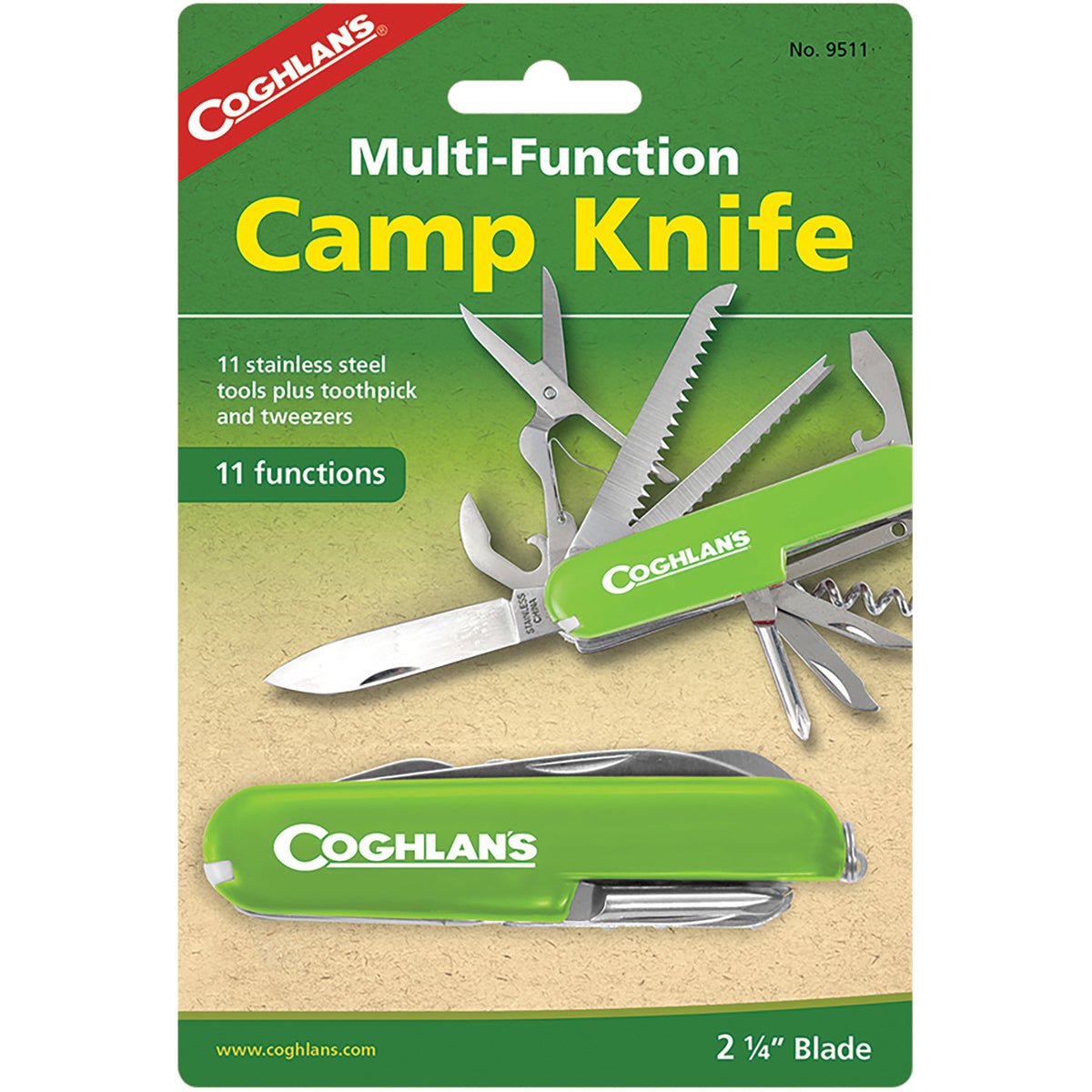 Coghlan's Multi - Function Camp Knife, 11 Functions, Army Camping Swiss Style - Forza Sports