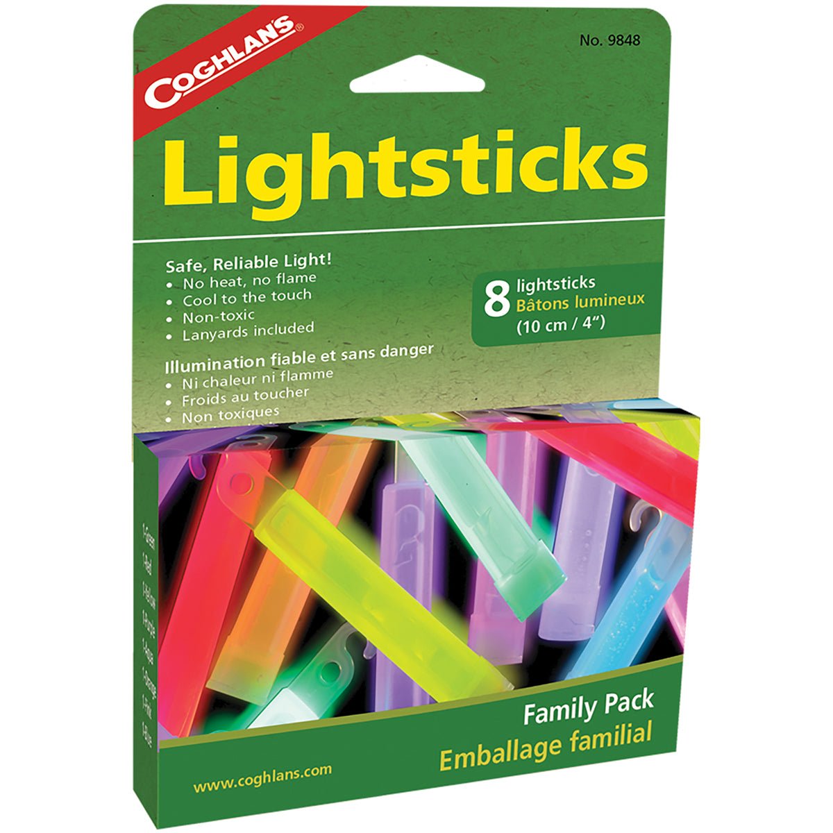 Coghlan's Lightsticks, 4" Length Family Pack (8 pieces), Lanyards Included - Forza Sports