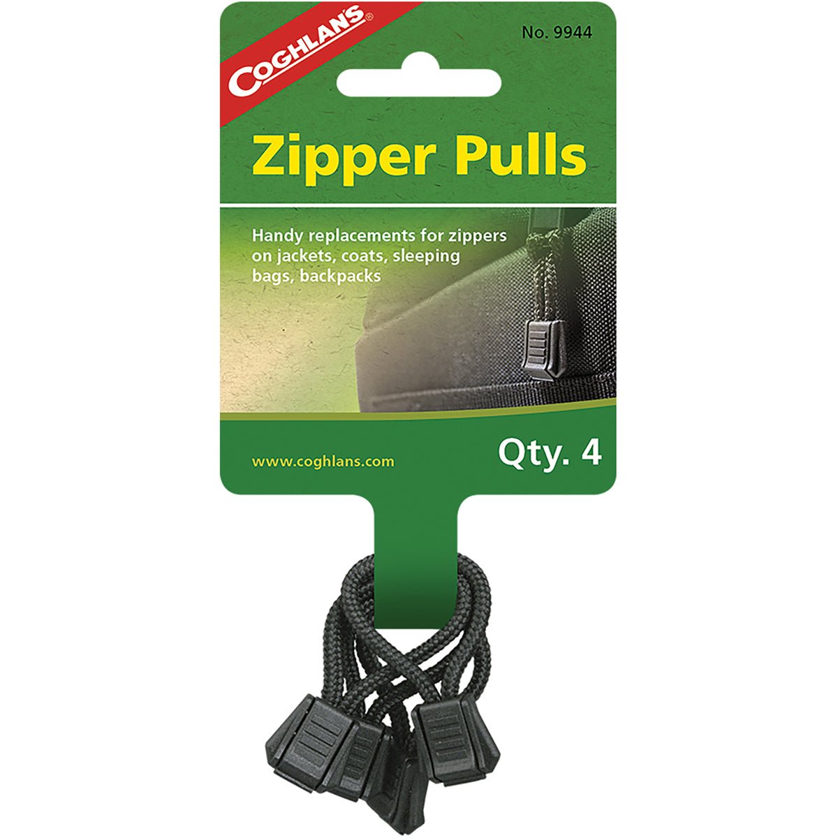 Coghlan's Zipper Pulls (4 Pack), Replacements for Jackets, Coats, Sleeping Bags - Forza Sports
