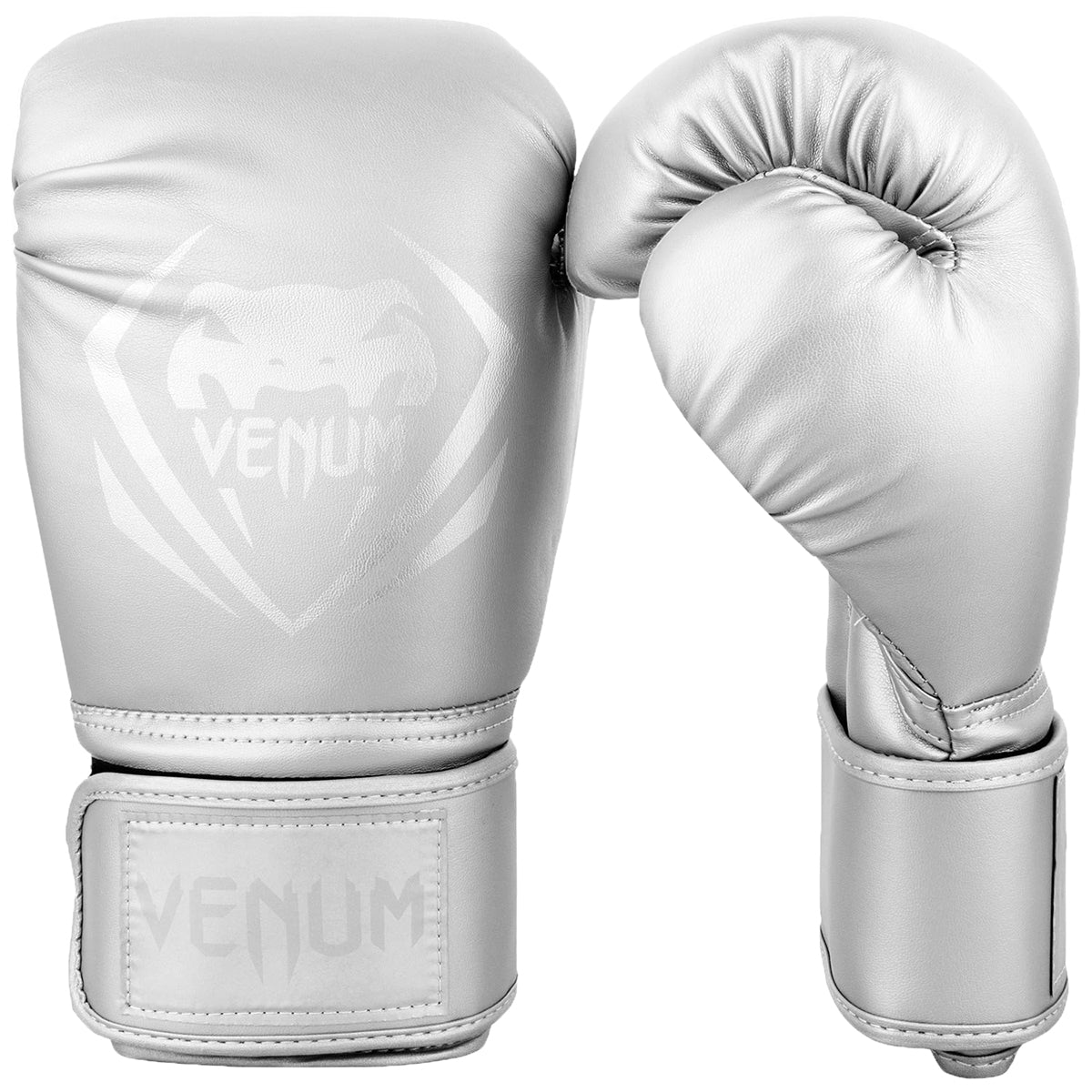Venum Contender Hook and Loop Training Boxing Gloves - Silver/Silver - Forza Sports