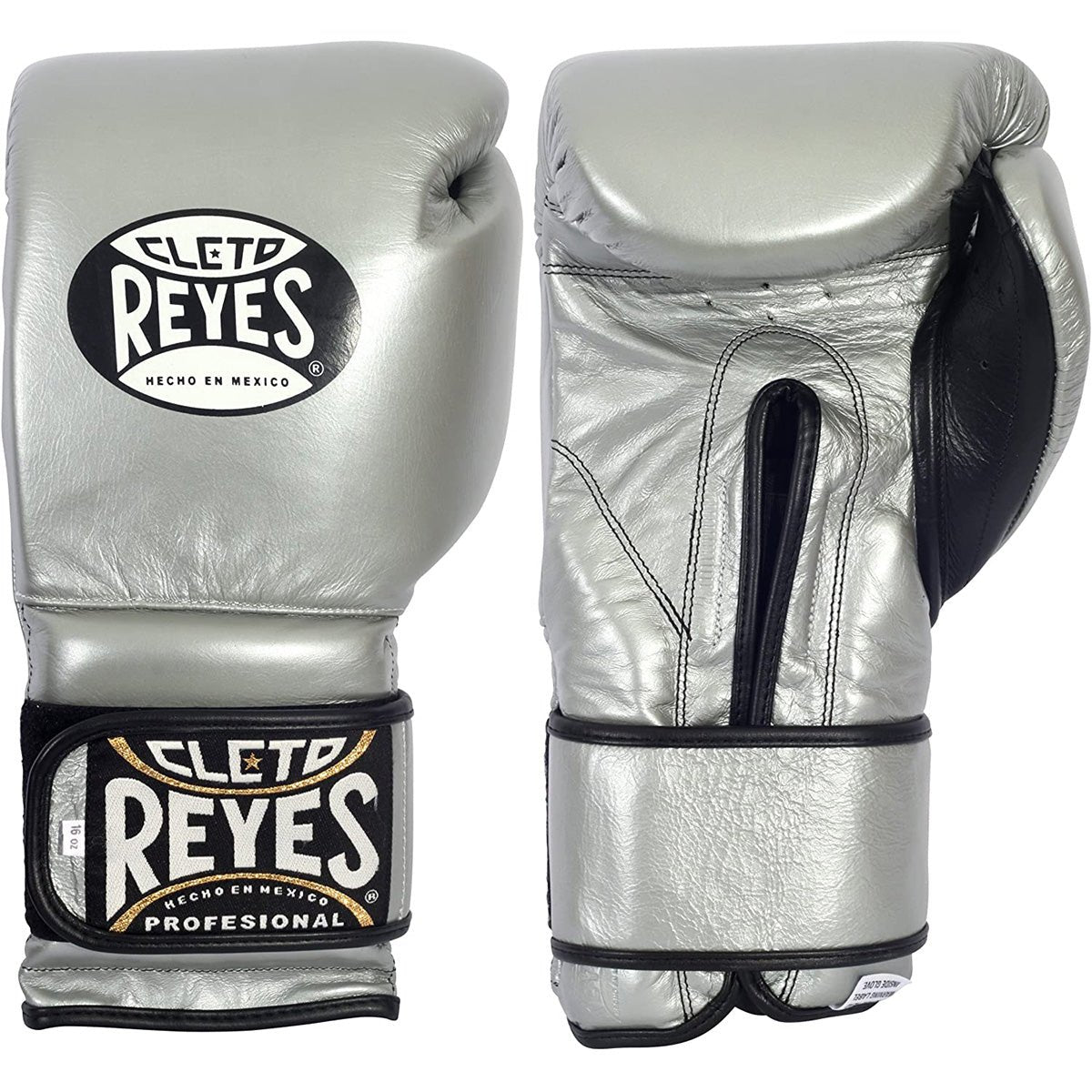 Cleto Reyes Hook and Loop Leather Training Boxing Gloves - Silver - Forza Sports
