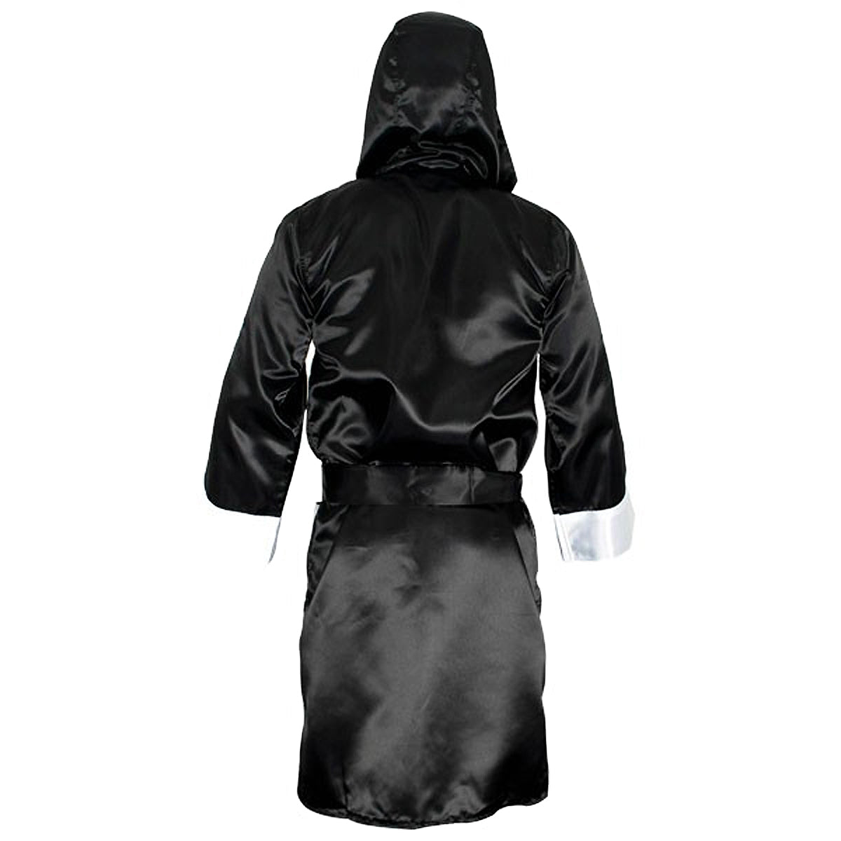 Cleto Reyes Satin Boxing Robe with Hood - Black/White Cleto Reyes