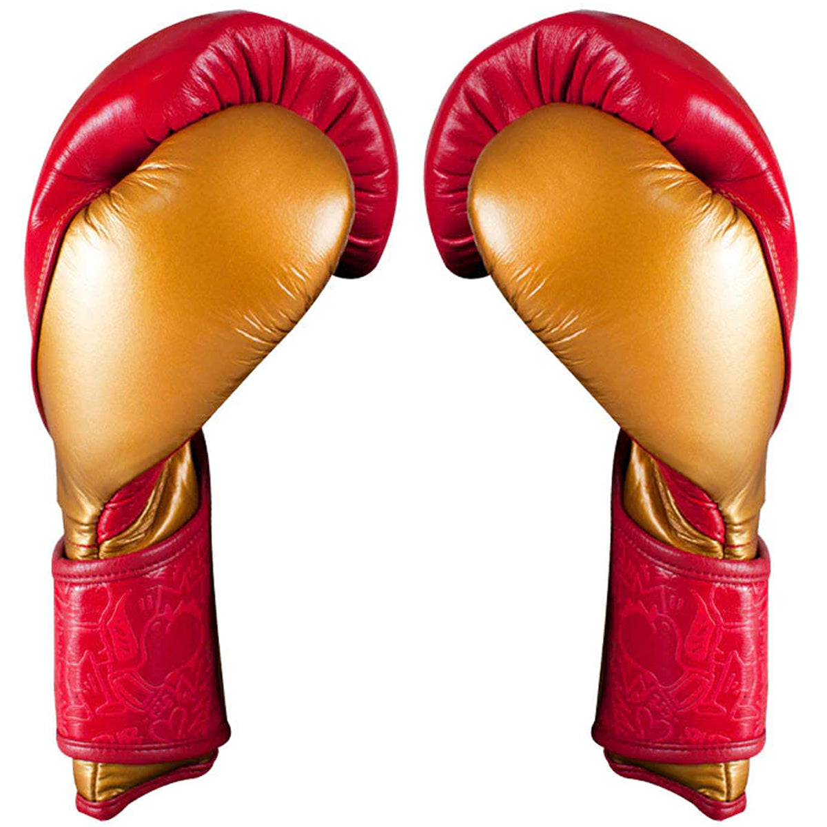 Cleto Reyes High Precision Hook and Loop Training Boxing Gloves - Red/Solid Gold Cleto Reyes