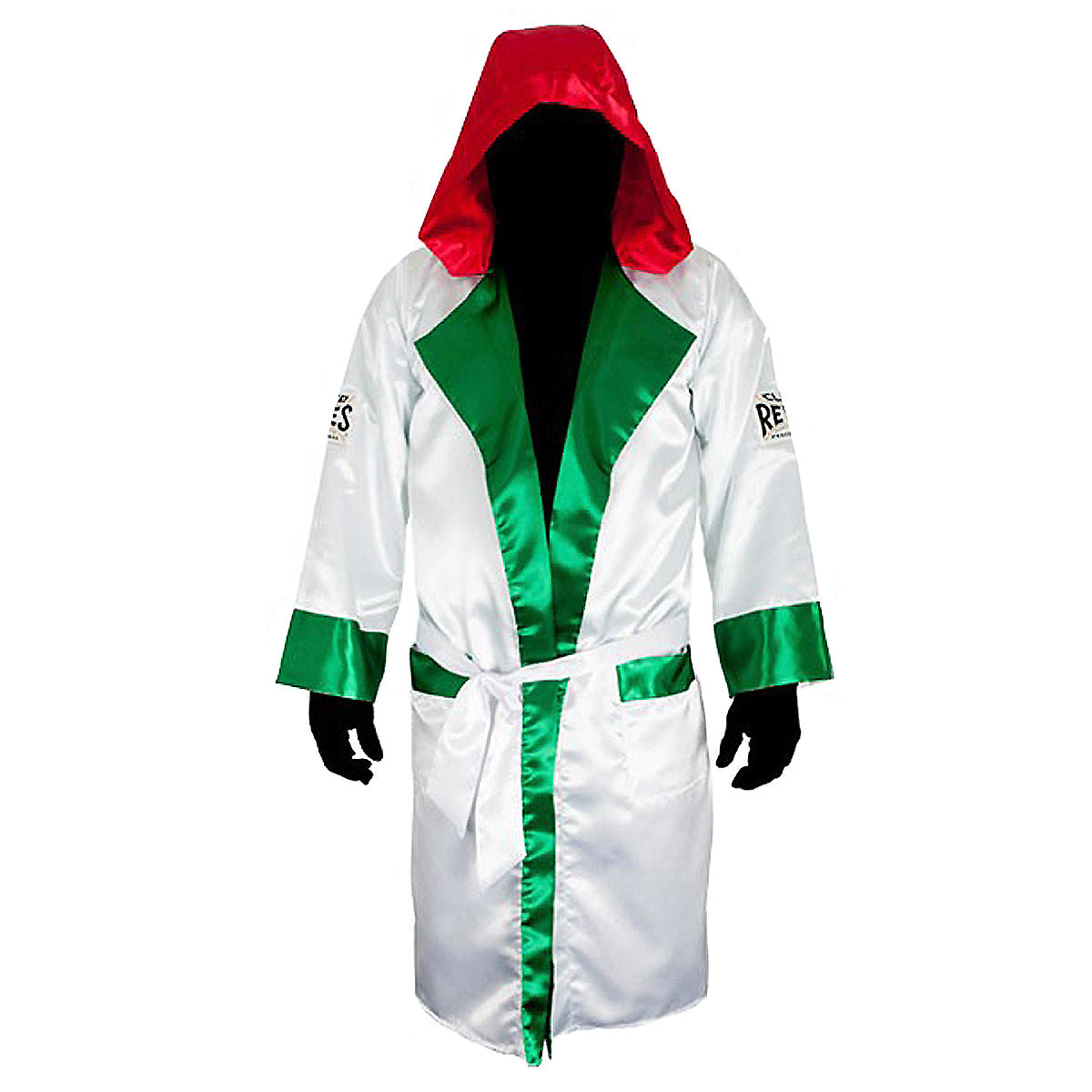 Cleto Reyes Satin Boxing Robe with Hood - Large - Mexican Flag Cleto Reyes