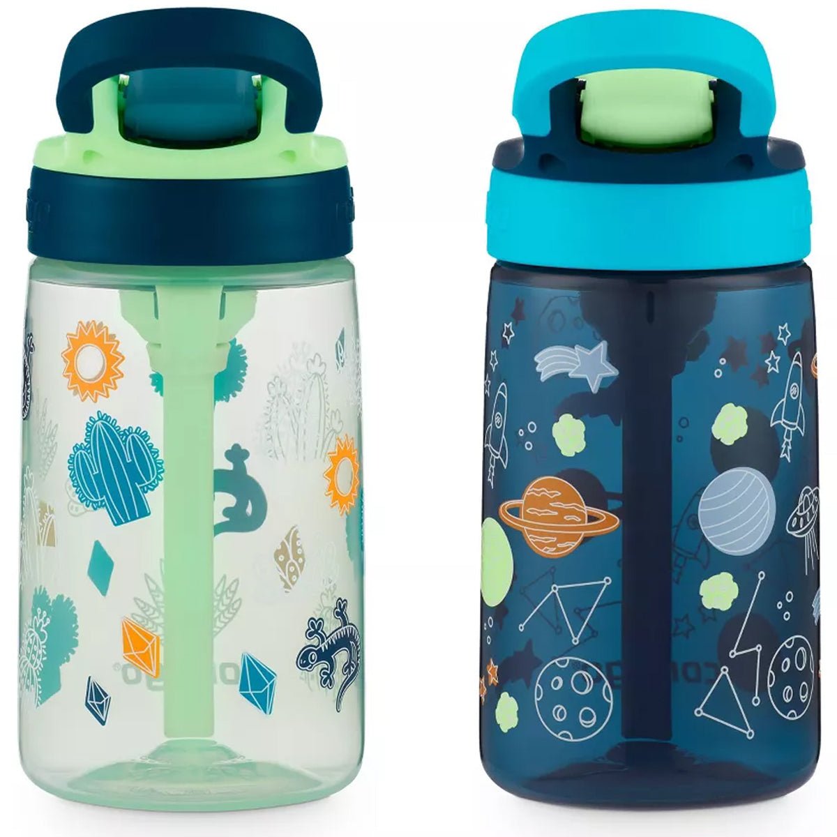 Contigo Kid's 14 oz. Plastic Water Bottle with Redesigned Autospout Straw 2 - Pack - Forza Sports