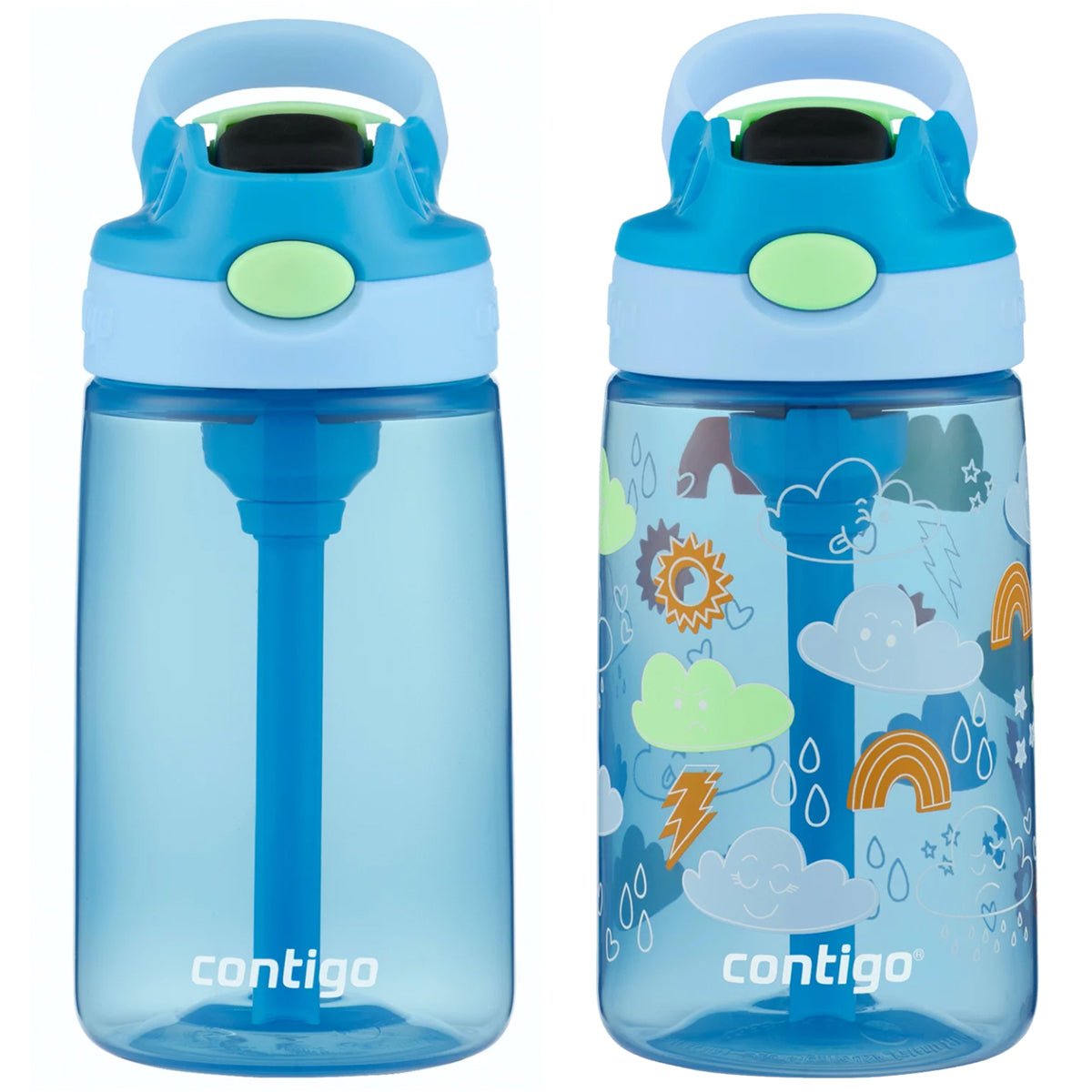 Contigo Kid's 14 oz. Plastic Water Bottle with Redesigned Autospout Straw 2 - Pack - Forza Sports