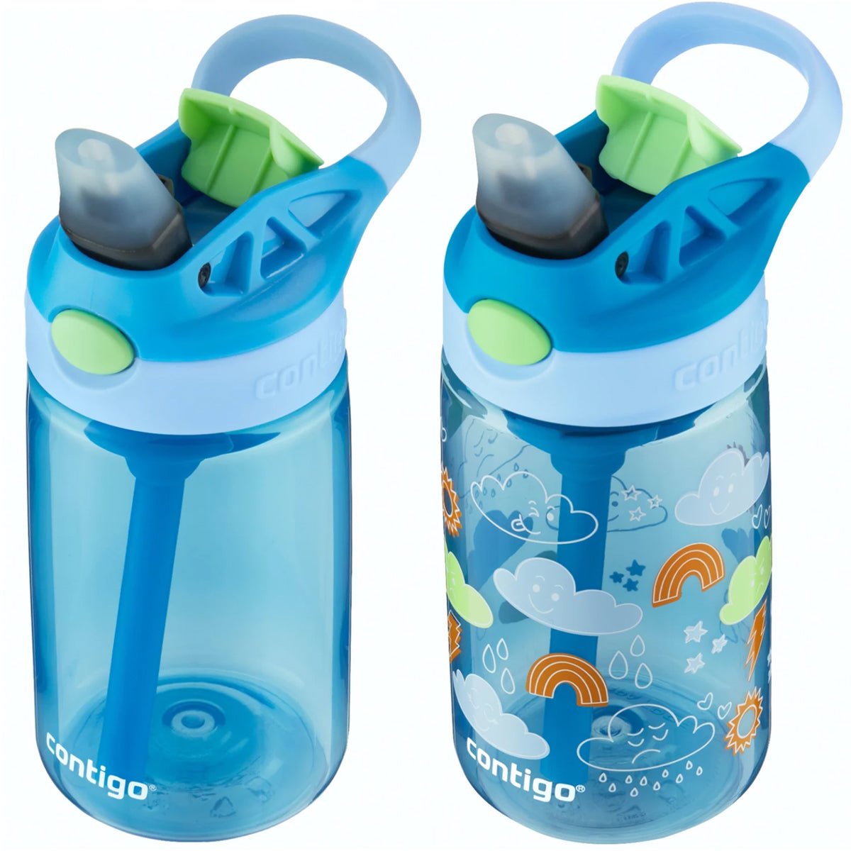 Contigo Kid's 14 oz. Plastic Water Bottle with Redesigned Autospout Straw 2 - Pack - Forza Sports