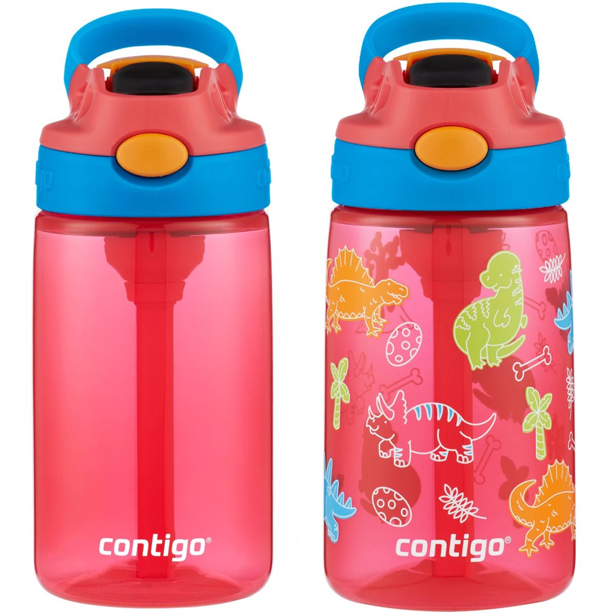 Contigo Kid's 14 oz. Plastic Water Bottle with Redesigned Autospout Straw 2 - Pack - Forza Sports