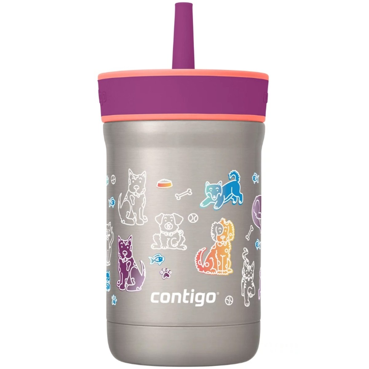 Contigo Kid's 12 oz. Leighton Spill - Proof Stainless Steel Tumbler with Straw - Forza Sports