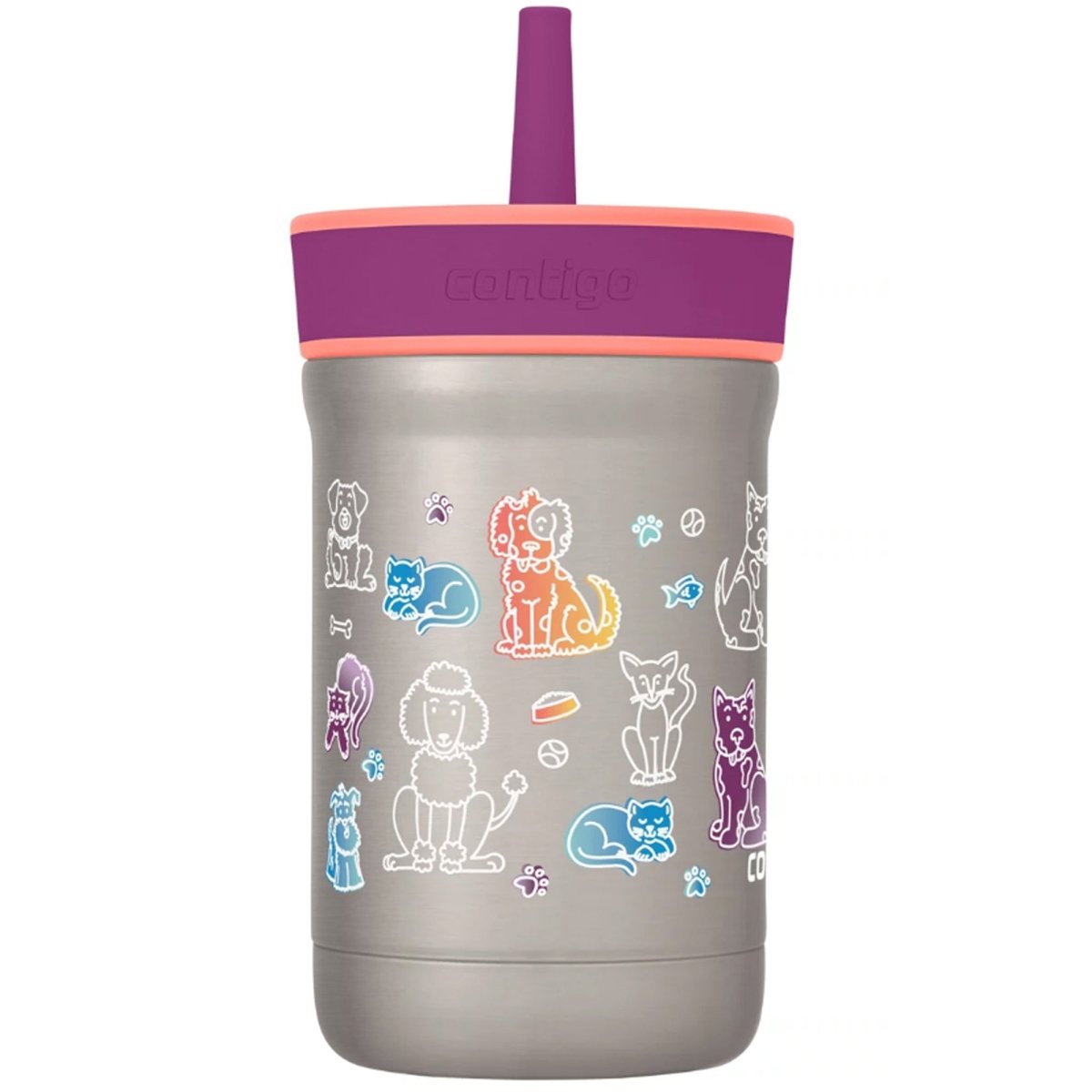 Contigo Kid's 12 oz. Leighton Spill - Proof Stainless Steel Tumbler with Straw - Forza Sports