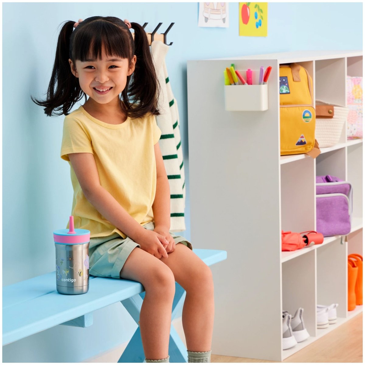 Contigo Kid's 12 oz. Leighton Spill - Proof Stainless Steel Tumbler with Straw - Forza Sports